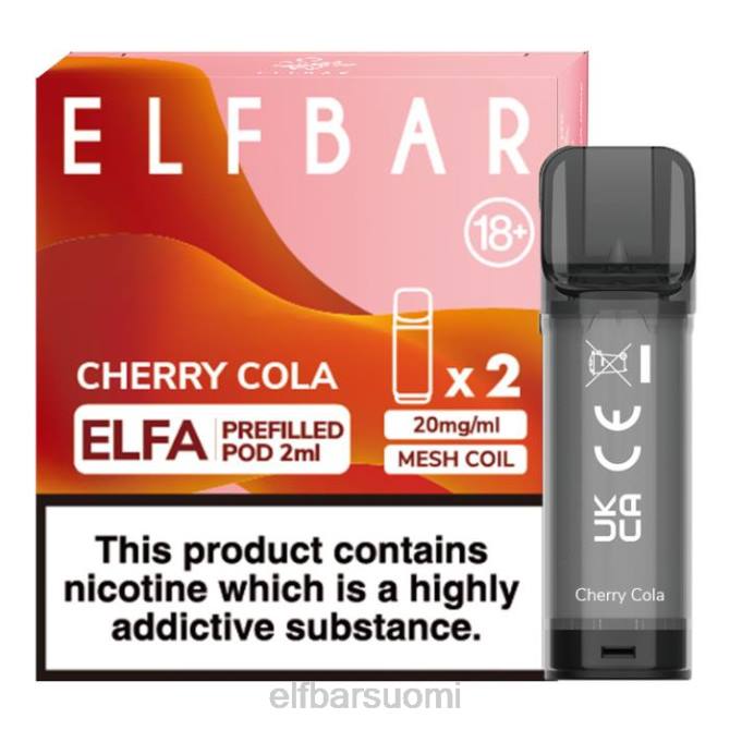 elfbar elfa esitäytetty pod - 2ml - 20mg (2 pakkausta) HZ6J113 kirsikka cola